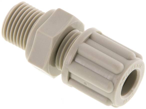 Raccord à compression droit en PP 6x4mm & G1/8'' avec filetage mâle 10 bar [2 pièces].