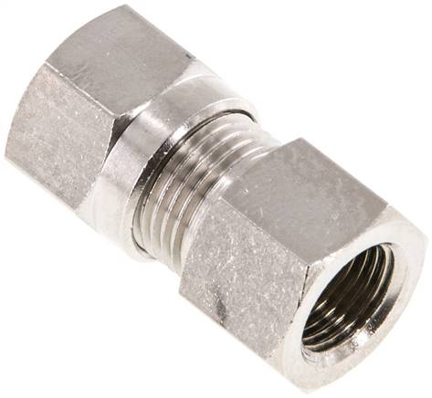 8LL & G1/8'' Nickel plated Brass Straight Cutting Fitting with Female Threads 100 bar ISO 8434-1 [2 Pieces]