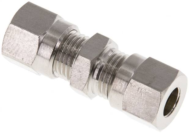 6LL Nickel plated Brass Straight Cutting Fitting 100 bar ISO 8434-1 [2 Pieces]