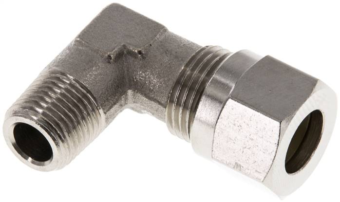 8LL & R1/8'' Nickel plated Brass Elbow Cutting Fitting with Male Threads 100 bar ISO 8434-1 [2 Pieces]