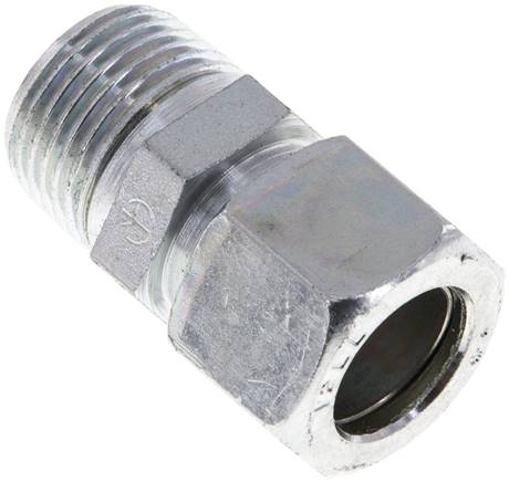 12LL & R3/8'' Zink plated Steel Straight Cutting Fitting with Male Threads 100 bar ISO 8434-1 [2 Pieces]