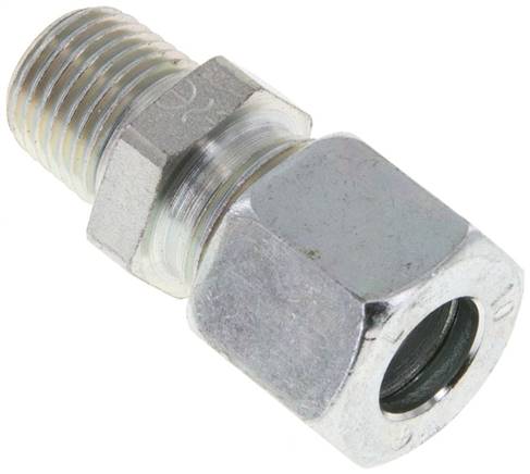 10L & R1/4'' Raccord droit en acier zingue avec filetage mâle 315 bar ISO 8434-1 [2 pièces].