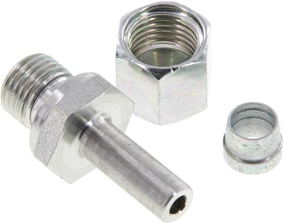 8L & G1/4'' Zink plated Steel Straight Swivel with Male Threads 315 bar NBR Adjustable ISO 8434-1 [2 Pieces]