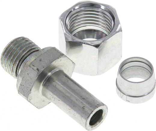 10L & G1/4'' Zink plated Steel Straight Swivel with Male Threads 315 bar NBR Adjustable ISO 8434-1 [2 Pieces]