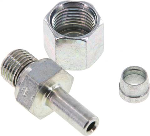 8S & G1/4'' Zink plated Steel Straight Swivel with Male Threads 630 bar NBR Adjustable ISO 8434-1 [2 Pieces]