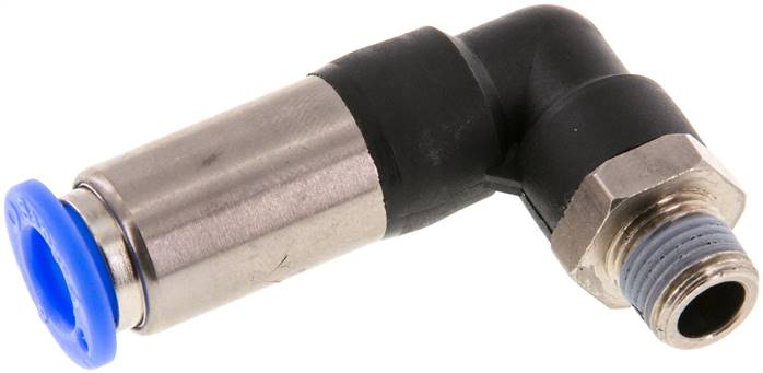 Steckverschraubung 8mm & R1/8'' männlich Selbstsichernder Winkel Messing/PBT 0-10bar (0-145psi) [2 Stück]