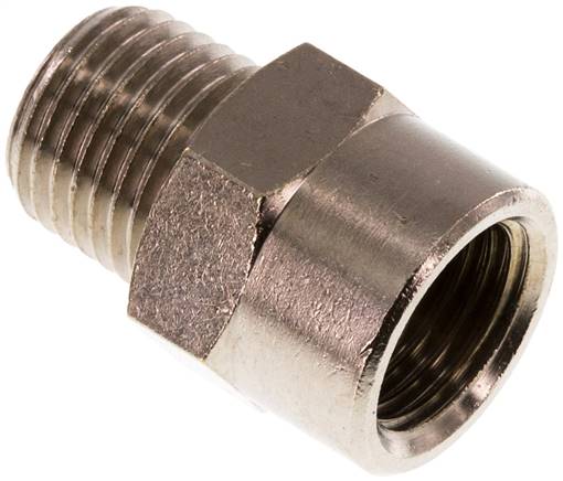 Extension filetée 1/4'' R Mâle x Rp Femelle Laiton nickelé 16bar (224.8psi) [5 Pièces]