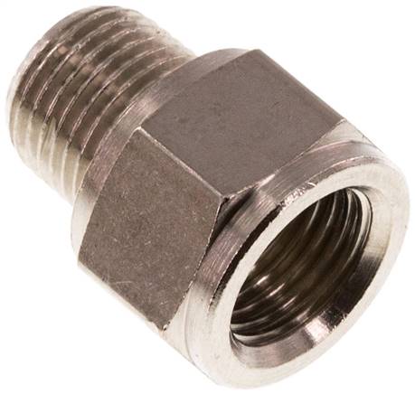 Extension filetée 1/8'' R mâle x Rp femelle Laiton nickelé 16bar (224.8psi) [10 Pièces]