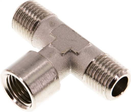 Raccord en T R1/4'' mâle x G1/4'' femelle Laiton nickelé 16bar (224.8psi) [2 Pièces]