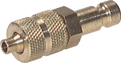 Brass DN 2.7 (Micro) Air Coupling Plug 3x4.3 mm Union Nut [2 Pieces]