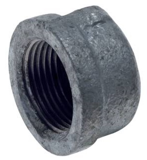 Rp 1 1/4'' Hierro fundido galvanizado Tapa de extremo Redonda 25 Bar [2 Piezas]