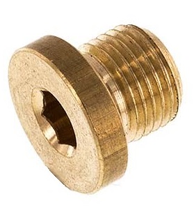 G 3/8'' Brass Closing plug with Inner Hex 16 Bar [5 Pieces]