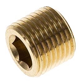 G 3/8'' Brass Closing plug with Inner Hex without collar 16 Bar [5 Pieces]