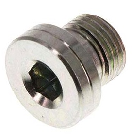 G 1/8'' Male Zinc plated Steel Closing plug with Inner Hex and NBR seal 400 Bar [5 Pieces]