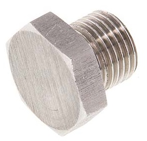 G 1/8'' Stainless steel Closing plug with Outer Hex 40 Bar [2 Pieces]