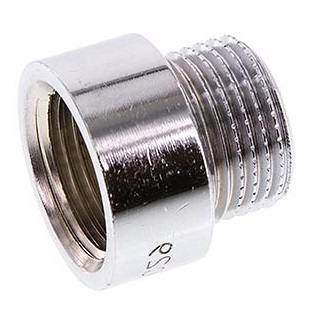 G 3/8'' F/M Extensión de latón cromado DIN 3523 - 15 mm [2 Piezas]