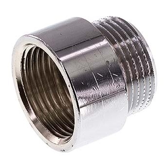 G 3/4'' F/M Laiton chromé Extension DIN 3523 - 10 mm [2 Pièces]