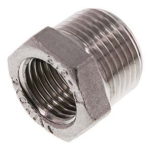 R 1/4'' x Rp 1/8'' M/F Anillo reductor de acero inoxidable 16 barras [2 piezas]