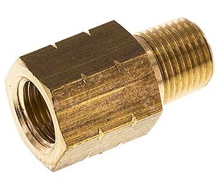 Bague de réduction en laiton 1/8'' NPT x G 1/8'' M/F 16 Bar - Hydraulique [2 Pièces]