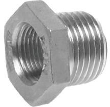 Bague réductrice en acier inoxydable 1/2'' NPT x 3/8'' NPT M/F 16 Bar [2 Pièces].