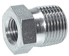 1/4'' NPT x 1/8'' NPT M/F Anillo Reductor de Acero Cincado 275 Bar - Hidráulico [2 Piezas]