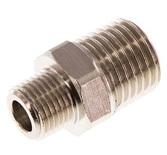 R 1/2'' x R 1/4'' Nickel plated Brass Double Nipple 16 Bar [2 Pieces]