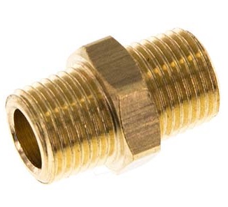 R 1/8'' Brass Double Nipple 16 Bar [5 Pieces]