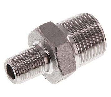 R 1/4'' x R 1/8'' Inox Double Nipple 16 Bar [2 Pièces]