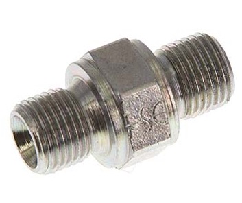 G 3/8'' Zinc plated Steel Double Nipple 400 Bar - Hydraulic [2 Pieces]