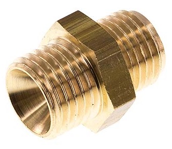 M14x1.5 x G 1/4'' Brass Double Nipple 16 Bar [2 Pieces]