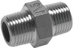 Mamelon double 1/4'' NPT en acier inoxydable 16 Bar [2 pièces].