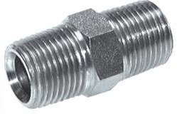 1/8'' NPT Acier zingué double mamelon 345 Bar - Hydraulique [2 Pièces].