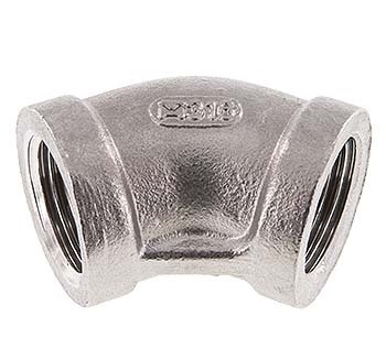 Rp 1/8'' Acero inoxidable 45 grados Codo 16 Bar [2 Piezas]