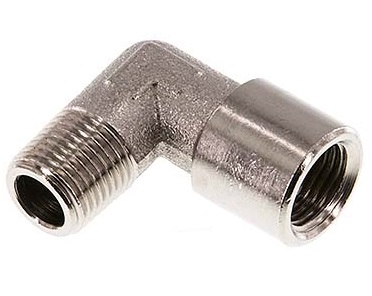 M5 x M5 F/M Nickel plated Brass 90 deg Elbow Fitting 16 Bar [2 Pieces]