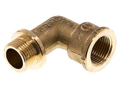 G 3/8'' F/M Brass 90 deg Elbow Fitting 16 Bar [2 Pieces]