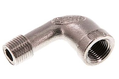 Rp 1/8'' x R 1/8'' F/M Stainless steel 90 deg Elbow Fitting 10 Bar [2 Pieces]