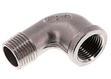 Rp 1/4'' x R 1/4'' F/M Raccord coudé à 90° en acier inoxydable 16 Bar [2 Pièces].