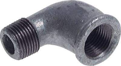 Rp 1/8'' x R 1/8'' F/M Zinc plated Cast iron 90 deg Elbow Fitting 25 Bar [2 Pieces]