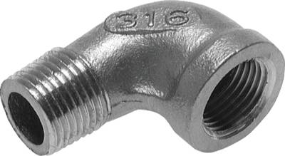 1/8'' NPT x 1/8'' NPT F/M RVS L-Fitting 90graden 16 Bar [2 Stuks]