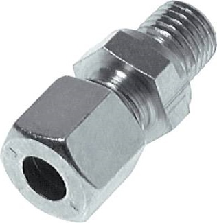 M8x1 Macho x 4LL Anillo de corte recto de acero galvanizado 100 Bar DIN 2353 [5 Piezas]