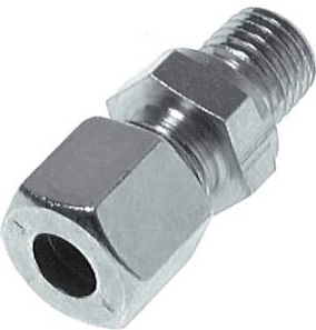 1/8'' NPT Buitendraad x 4LL Verzinkt Stalen Rechte Snijring Koppeling 100 Bar DIN 2353 [2 Stuks]