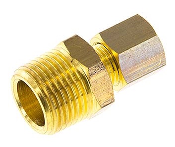 R 1/8'' Male x 5mm Brass Straight Compression Fitting 150 Bar DIN EN 1254-2 [2 Pieces]