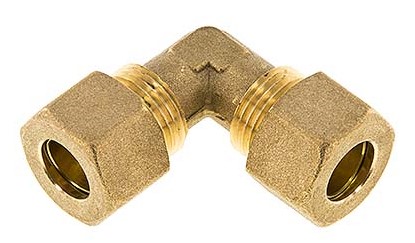 Raccord de compression coudé à 90 degrés en laiton 4mm 150 Bar DIN EN 1254-2 [2 Pièces].