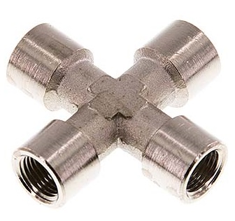 G 1/8'' Female Nickel plated Brass Cross 16 Bar [2 Pieces]