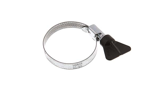 25 - 40 mm Slangklem van Gegalvaniseerd Staal met een 9 mm band Met Vleugelmoer - Norma [5 Stuks]