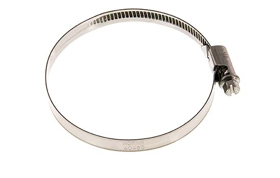 Abrazadera de manguera de 60 - 80 mm con banda de acero inoxidable 304 de 9 mm - Norma [2 Piezas]