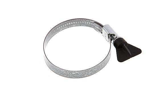 Collier de serrage 50 - 70 mm avec une bande de 12 mm en acier galvanisé et une poignée papillon - Norma [5 pièces].