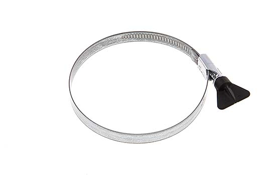 Collier de serrage 110 - 130 mm avec une bande de 12 mm en acier galvanisé et une poignée papillon - Norma [2 pièces].