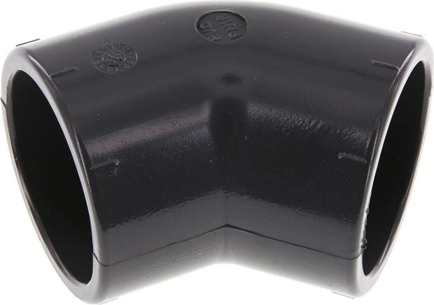 Conexión de codo de PVC de 45 grados, con toma de 50x62mm