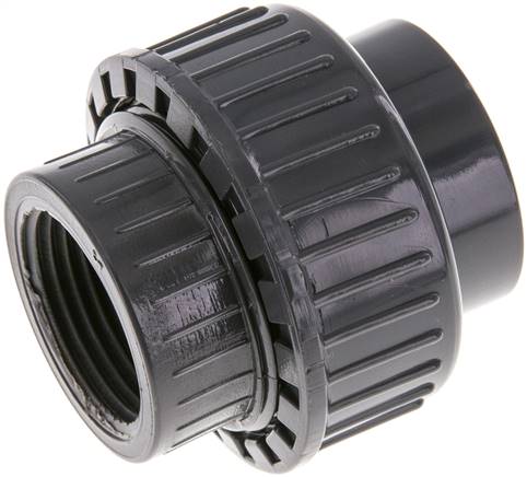 Conexión de Unión Hembra de PVC de 32mm x Hembra Rp (rosca interna cilíndrica) 1'' EPDM